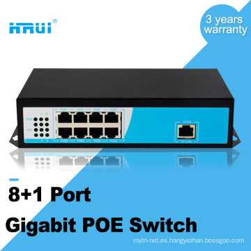 AF estándar ancho tempurature Gigabit 8 puerto swith poe
